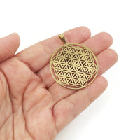 Pendentif fleur de vie en acier inoxydable