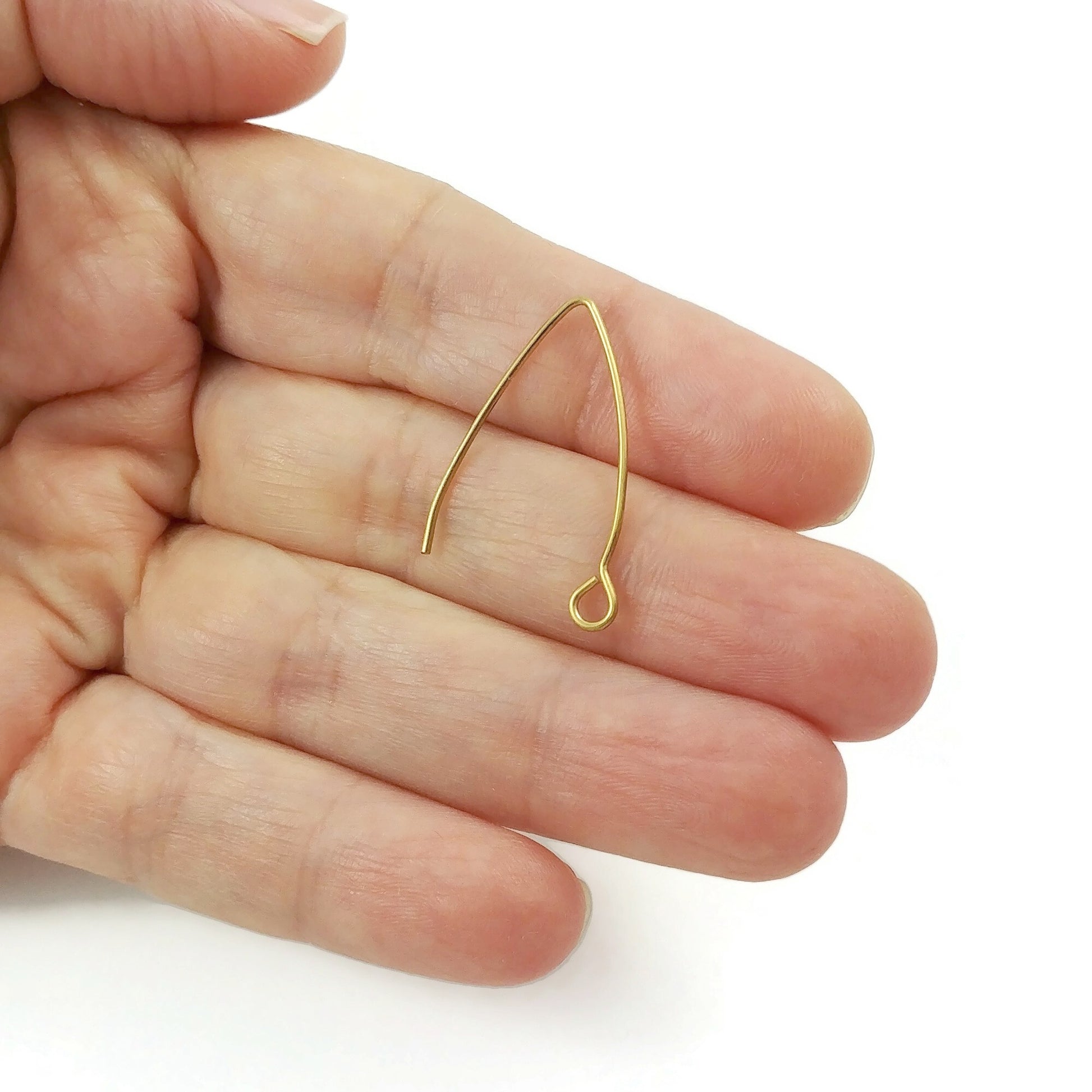 10 Stainless Steel Marquis earring hooks 26x15mm