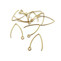 10 Stainless Steel Marquis earring hooks 26x15mm