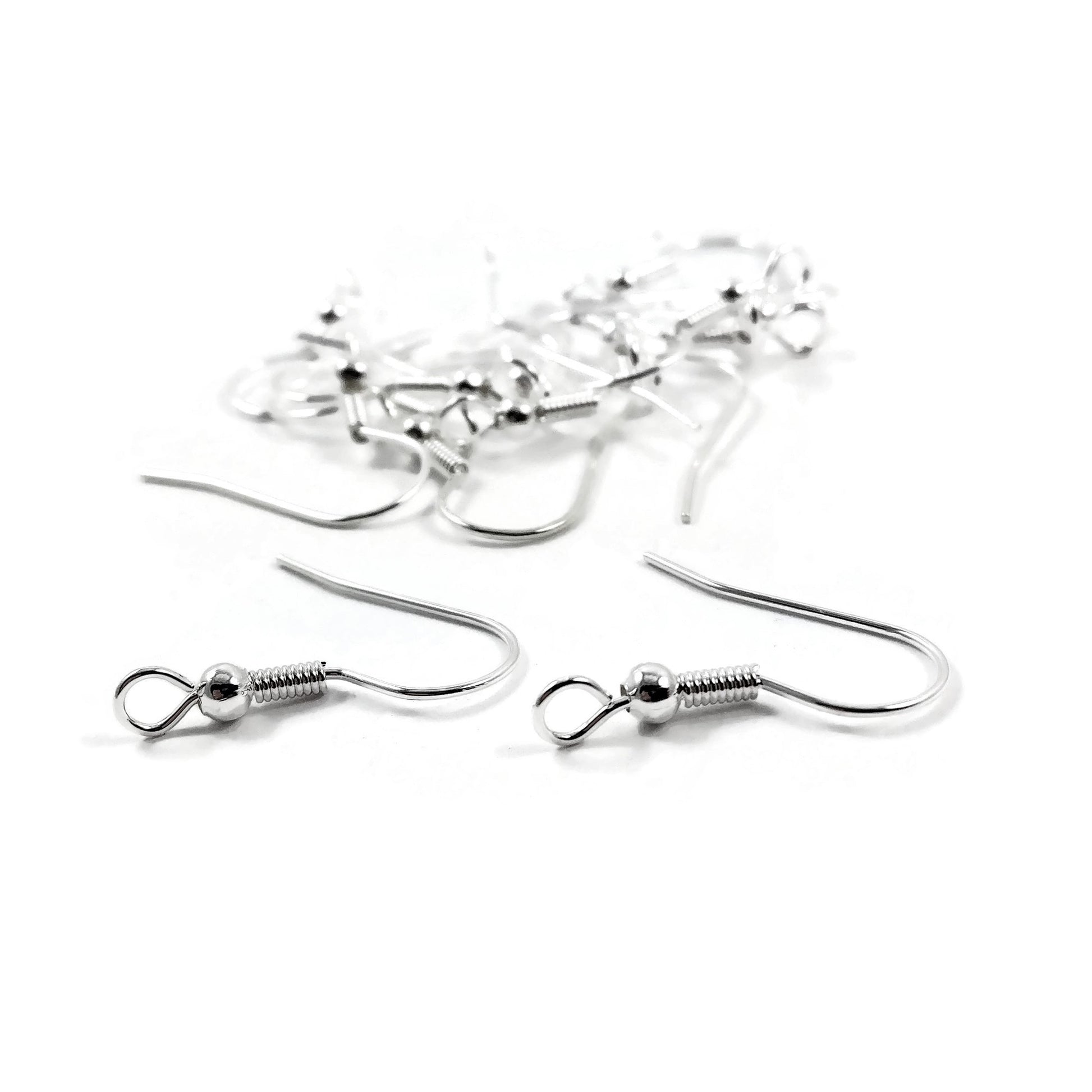 50 Grade A silver plated iron earring hooks