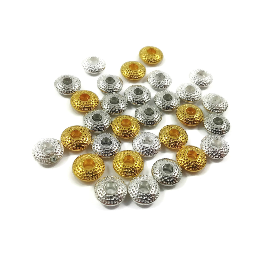 Perles rondelles en métal 8mm - Sans nickel, sans plomb et sans cadmium