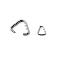 10 Stainless steel triangle jump rings - Silver pinch bails