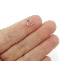 10 Stainless steel triangle jump rings - Silver pinch bails