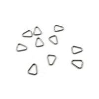 10 Stainless steel triangle jump rings - Silver pinch bails