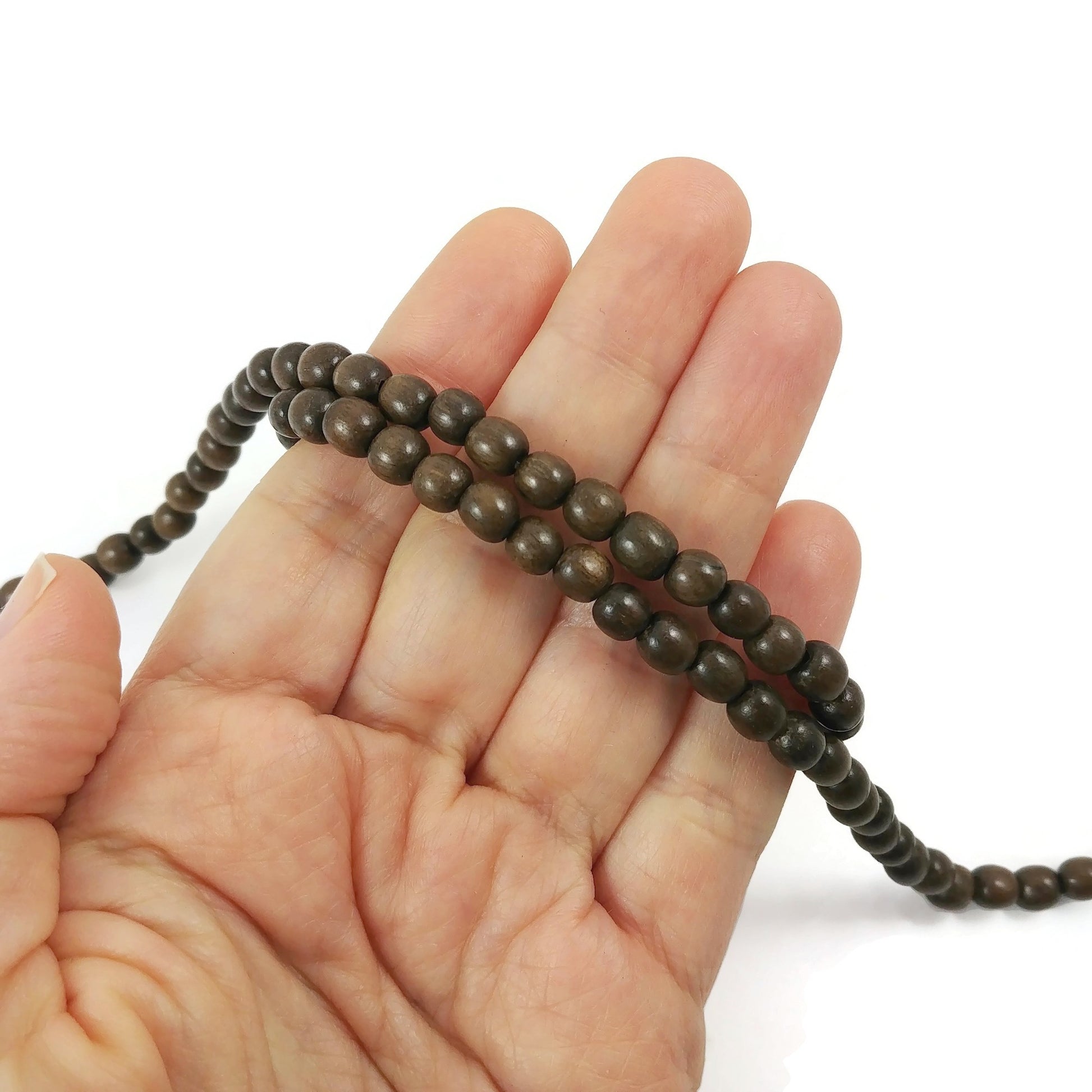Grey Wooden Beads - Round Greywood Beads 6mm, 8mm or 10mm