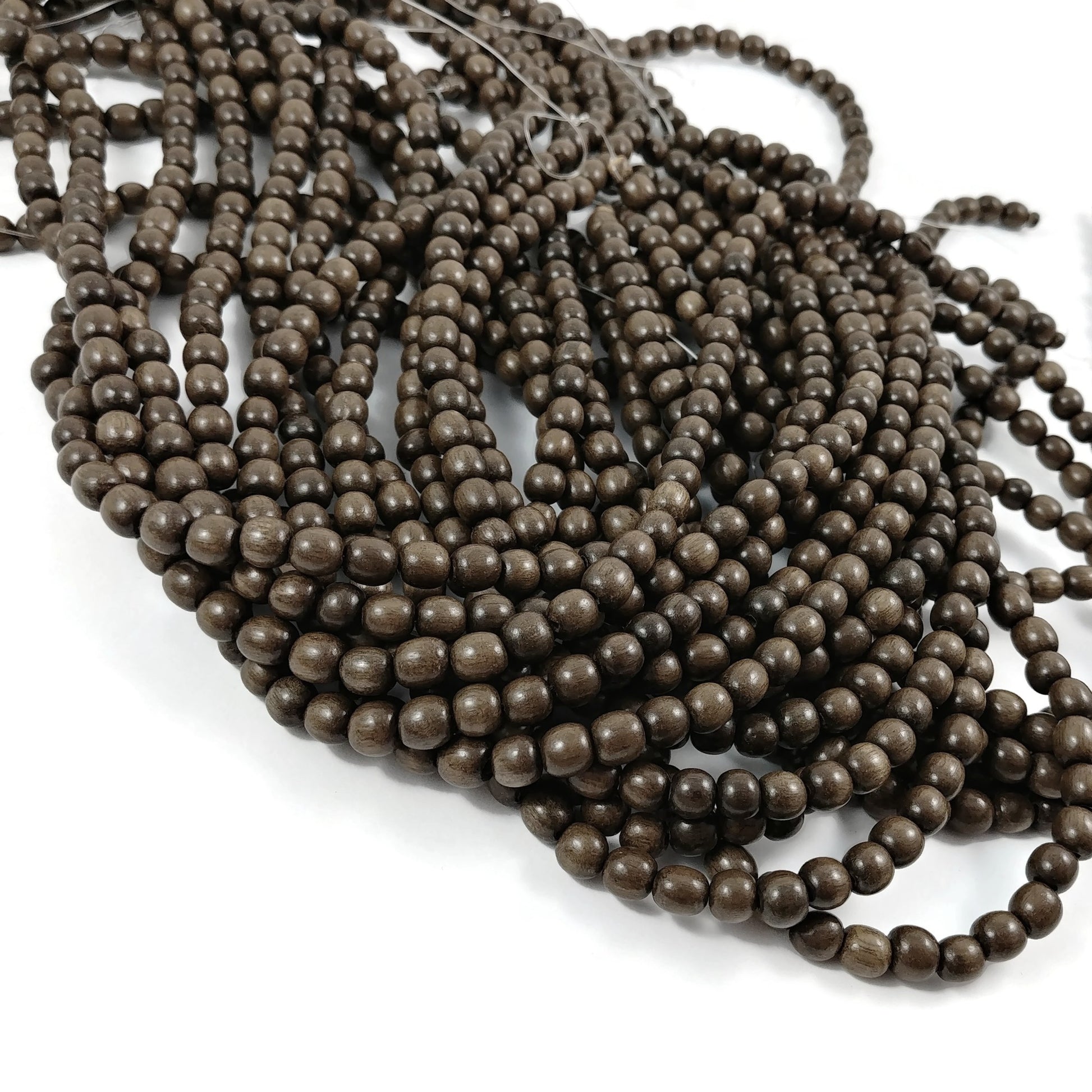 Grey Wooden Beads - Round Greywood Beads 6mm, 8mm or 10mm