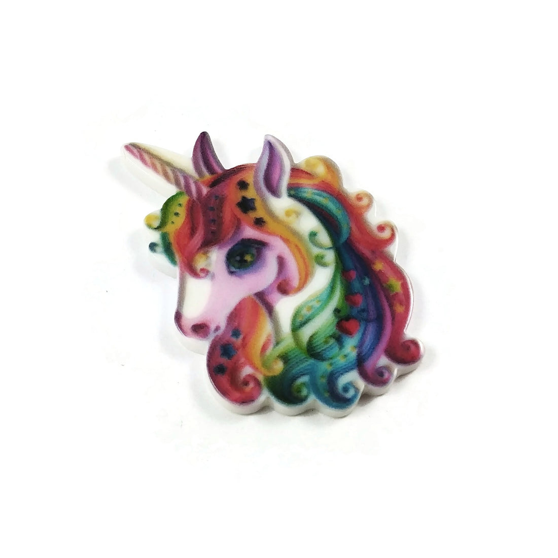 Unicorn embellishments, resin cabochon, rainbow unicorn