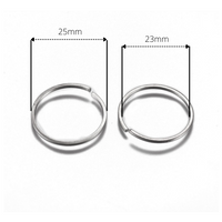 10 silver jump rings, stainless steel open rings, 20mm, 25mm