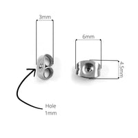 50 Papillons pour tiges de boucle d'oreille en acier inoxydable