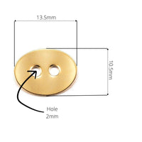 6 Stainless steel oval buttons clasp 14mm