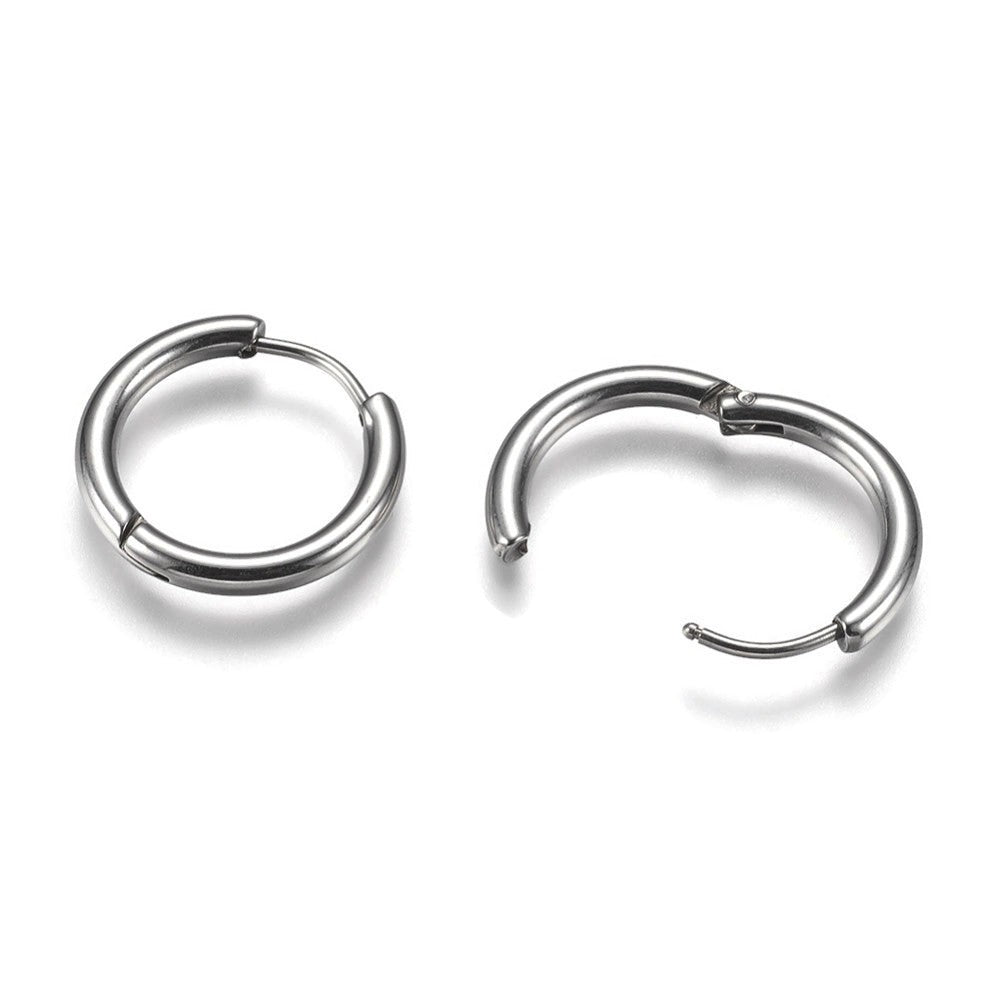 2 Stainless steel huggie hoops, 3 sizes available