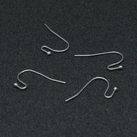 50 Stainless steel ear wire hooks, Hypoallergenic 22mm