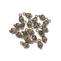 10 Petits pendentifs champignon en métal 13mm - Sans nickel, sans plomb et sans cadmium