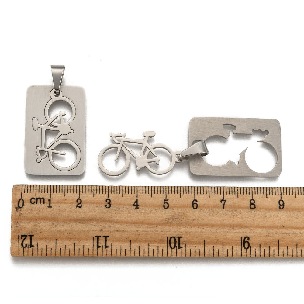 1 Bicycle pendant stainless steel hypoallergenic