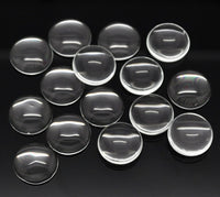 10 Flat Round Clear Glass Cabochons 8, 10, 12, 14, 16, 18 or 20mm