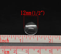 10 Flat Round Clear Glass Cabochons 8, 10, 12, 14, 16, 18 or 20mm
