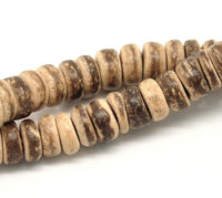 8mm natural coconut rondelle beads