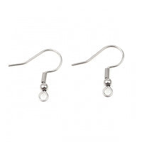 100 Stainless steel french earring hooks, Hypoallergenic ear wire