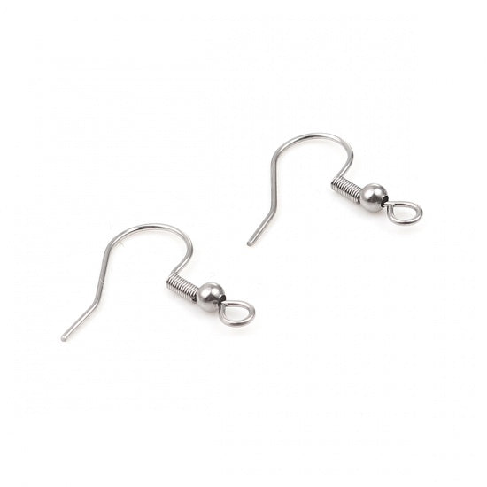 100 Stainless steel french earring hooks, Hypoallergenic ear wire
