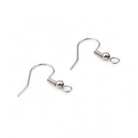 100 Stainless steel french earring hooks, Hypoallergenic ear wire