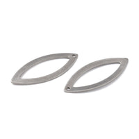 2 Horse Eye pendant stainless steel 35mm charms