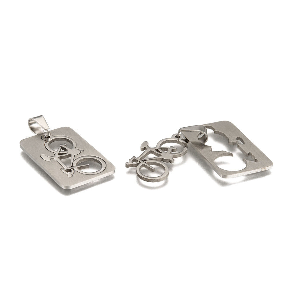 1 Bicycle pendant stainless steel hypoallergenic