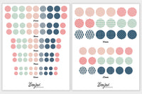 Images digitales cabochon - Géométries - Cabochon rond à imprimer en 7 grandeurs