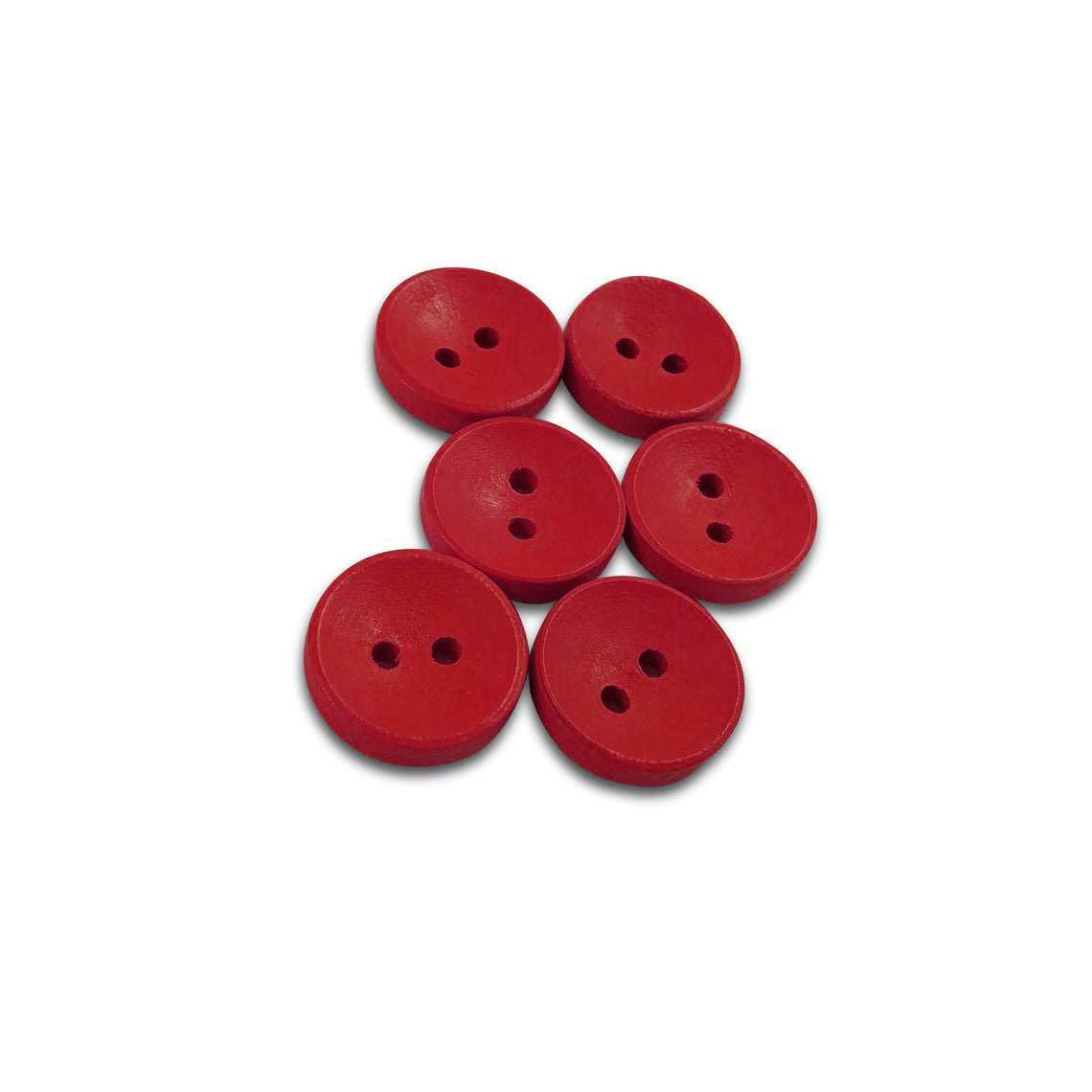 Bouton de bois coloré de 15mm - ensemble de 6 boutons en bois - Bleu, rose, vert, orange ou jaune
