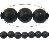 Natural Black Stone Beads Round 4 or 6mm