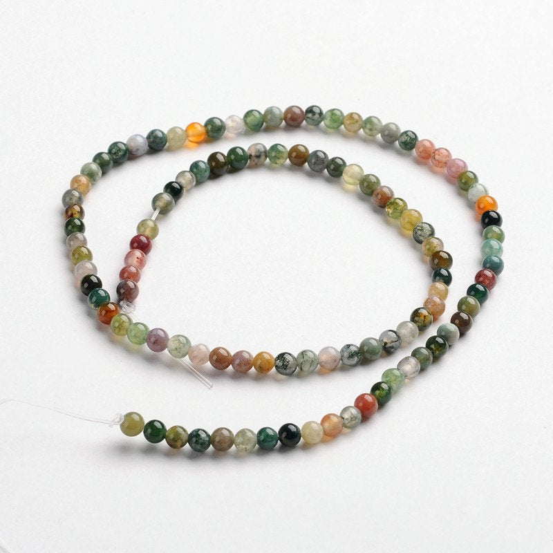 Natural Indian Agate Stone Beads Strands 4 or 6mm Round