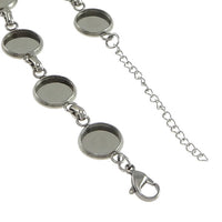 1 Bracelet en acier inoxydable avec supports à cabochons 10mm