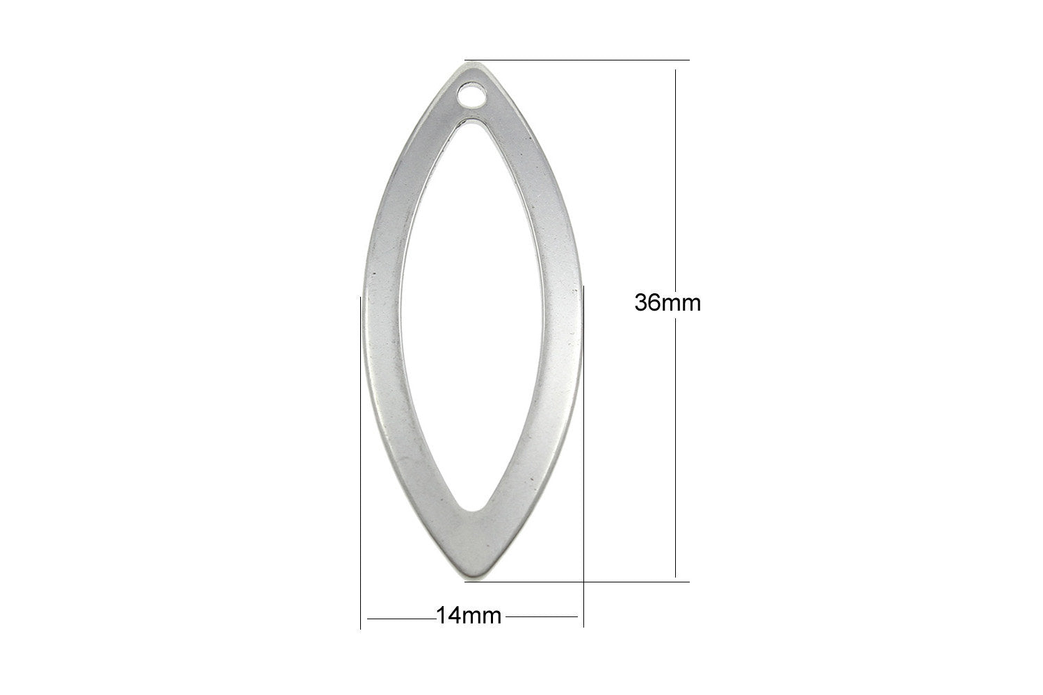 2 Horse Eye pendant stainless steel 35mm charms