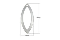 2 Horse Eye pendant stainless steel 35mm charms