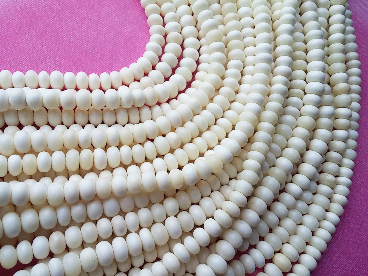 White bone beads, 15 bone rondelle beads 10mm, eco friendly and natural bone beads