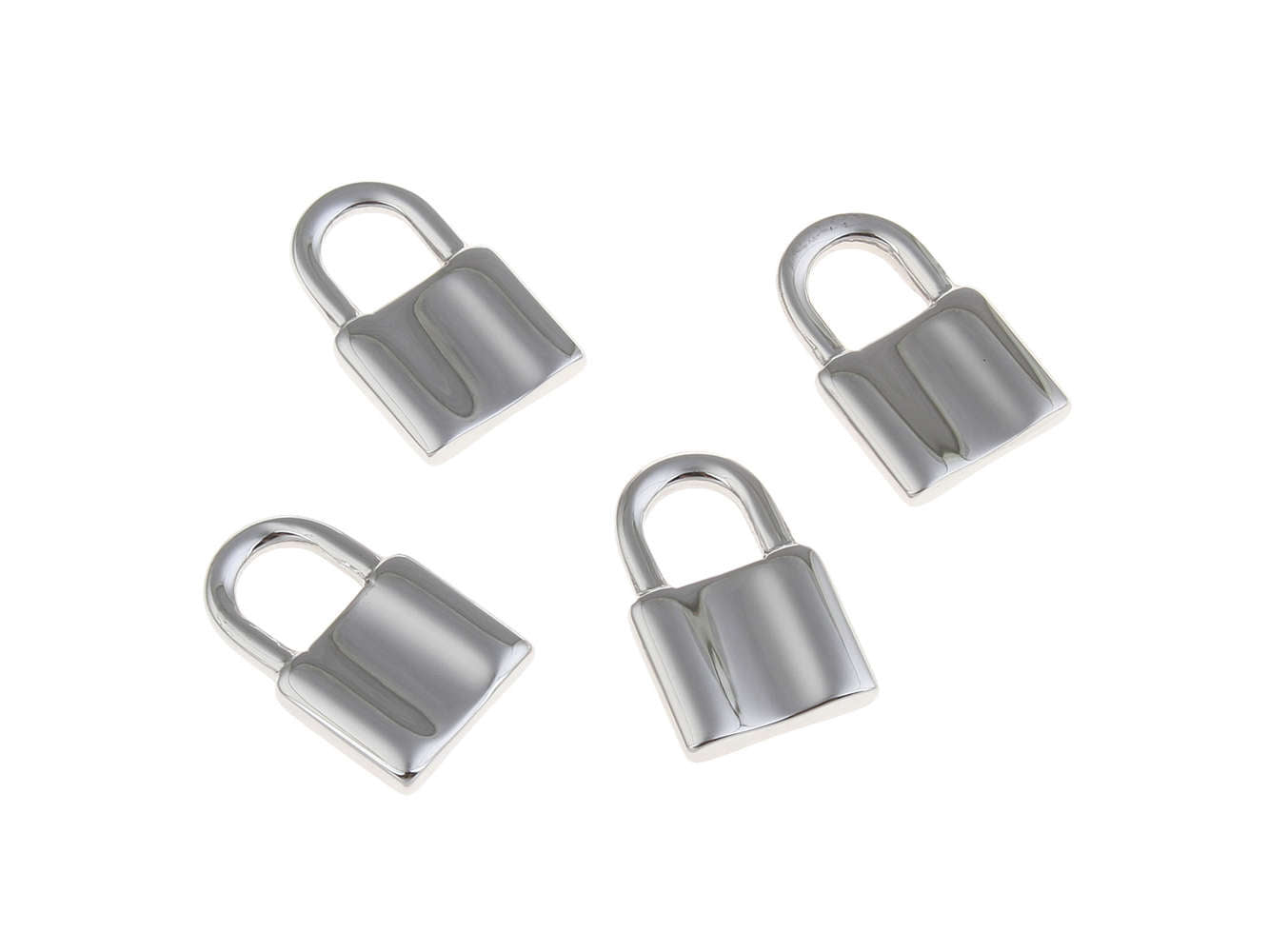 3 Lock pendant stainless steel 3D charms 12x19mm