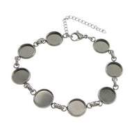 1 Bracelet en acier inoxydable avec supports à cabochons 10mm