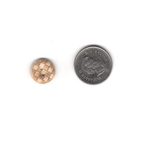 6 Coconut Checkered Carved Buttons 15mm