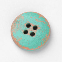 Bouton de bois aqua de 1.5cm - ensemble de 6 boutons
