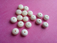White bone beads, 15 bone rondelle beads 10mm, eco friendly and natural bone beads