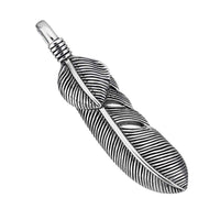 Native Feather pendant stainless steel 60mm blacken charm