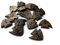 Fish coconut button set of 3 large natural carved button