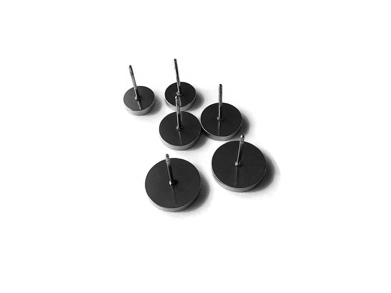 10 Tiges pour boucle d'oreille avec support à cabochon 6, 8 ou 10mm en acier inoxydable hypoallergénique