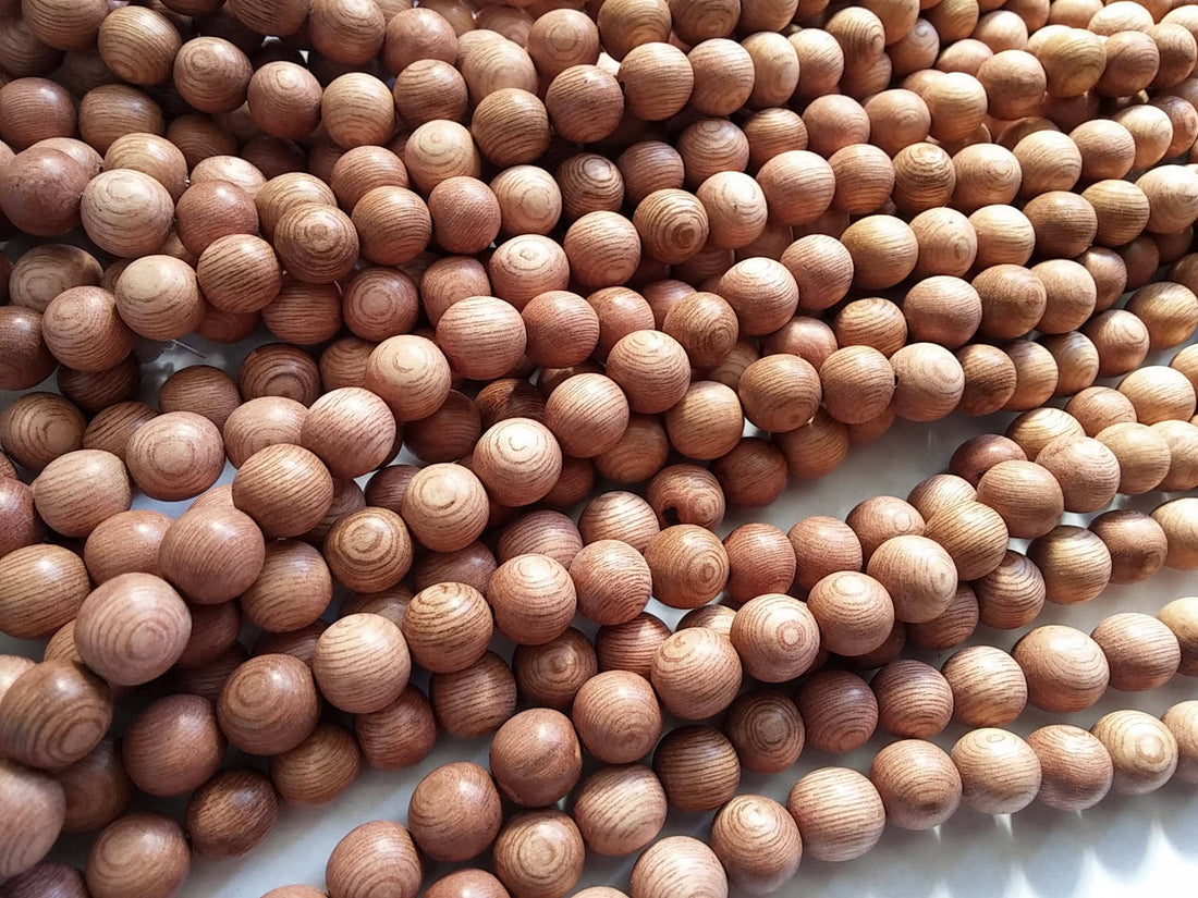Perles rondes en bois de rose naturel 4, 5, 6, 8 ou 10mm