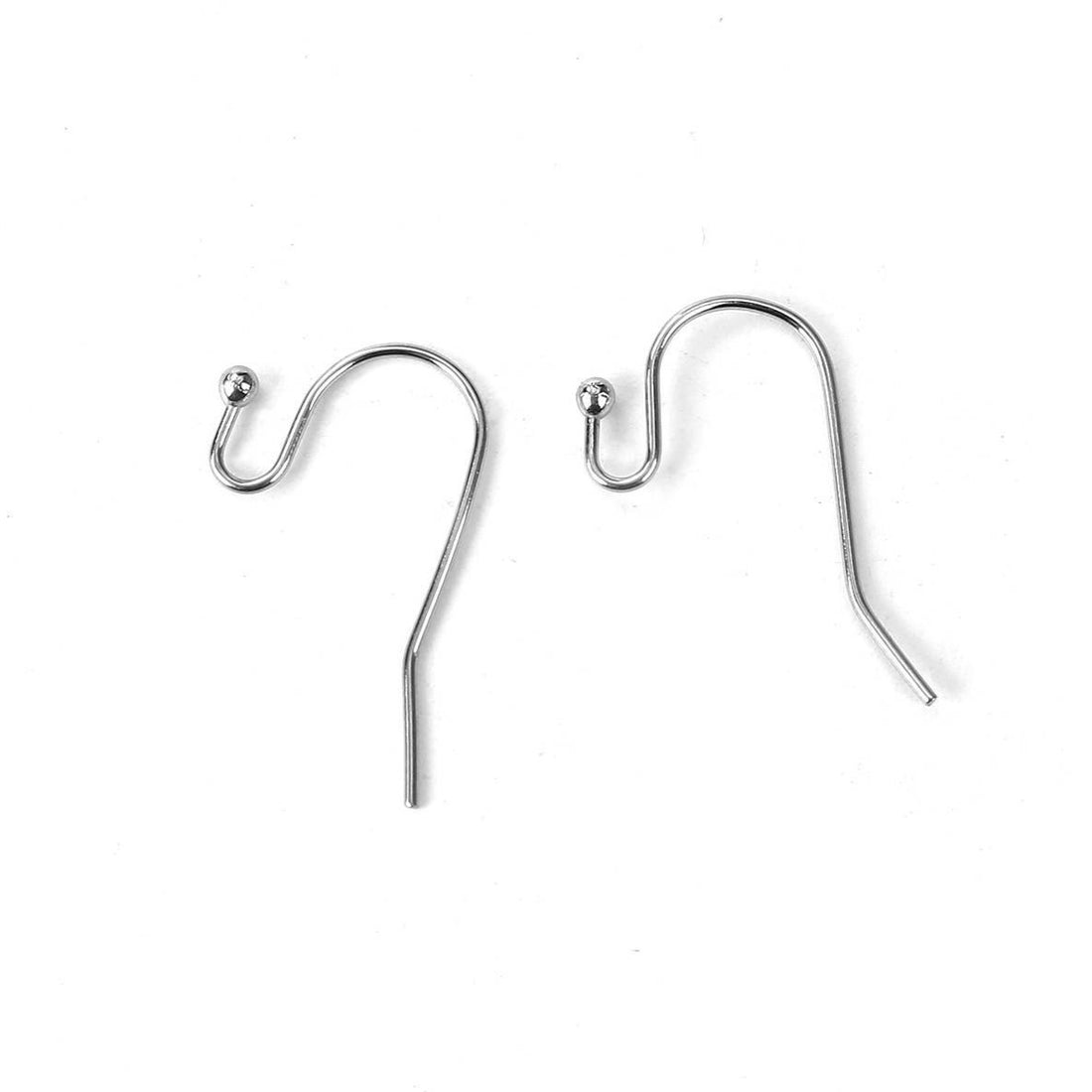 50 Stainless steel ear wire hooks, Hypoallergenic 22mm