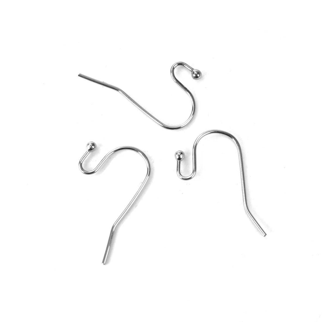 50 Stainless steel ear wire hooks, Hypoallergenic 22mm