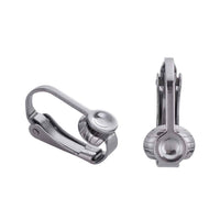 2pcs (1 pair) Stainless Steel Clip On Earring Findings with Pad