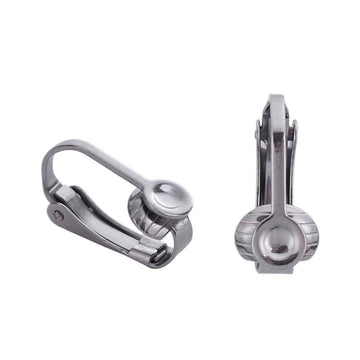 2pcs (1 pair) Stainless Steel Clip On Earring Findings with Pad