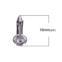 2pcs (1 pair) Stainless Steel Clip On Earring Findings with Pad