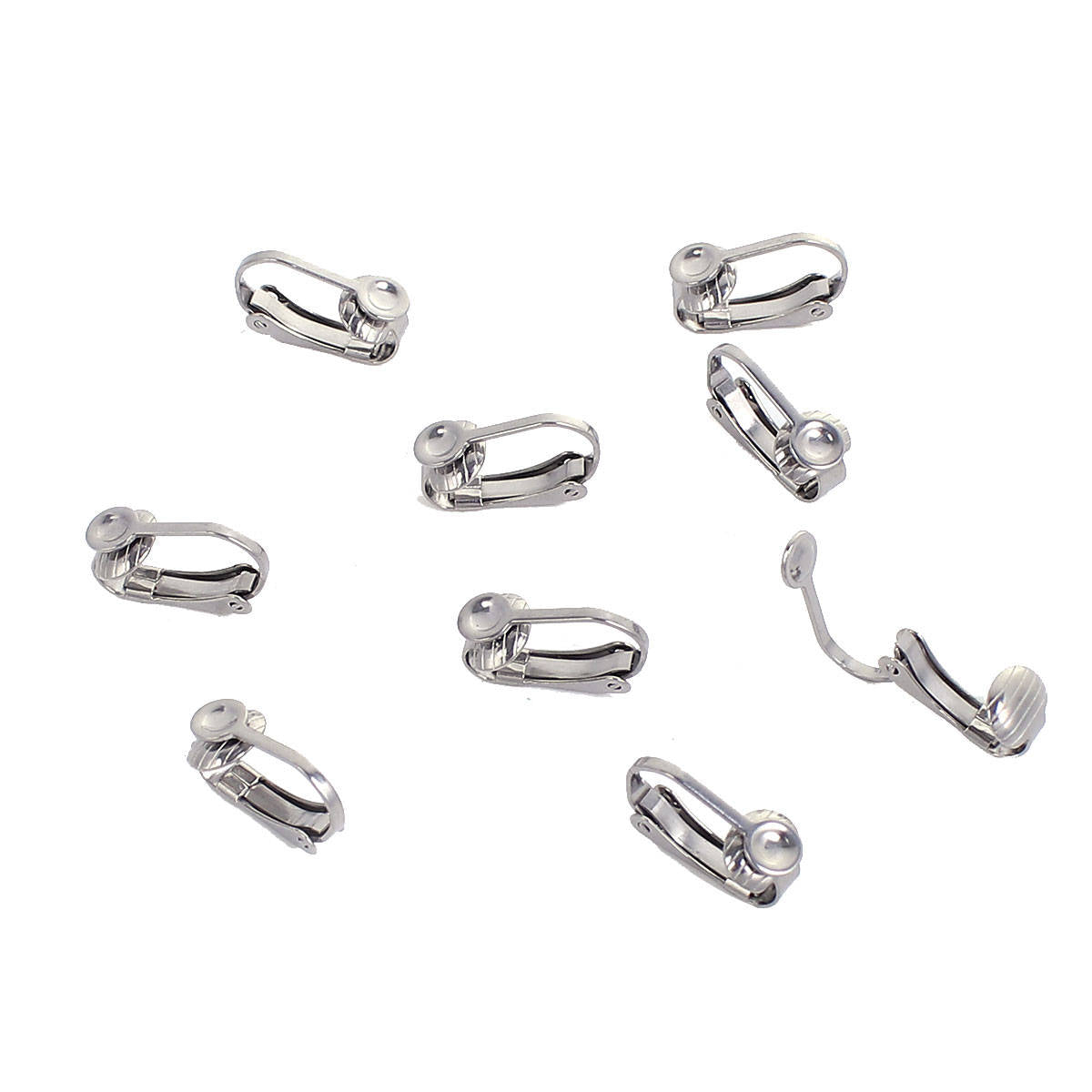2pcs (1 pair) Stainless Steel Clip On Earring Findings with Pad