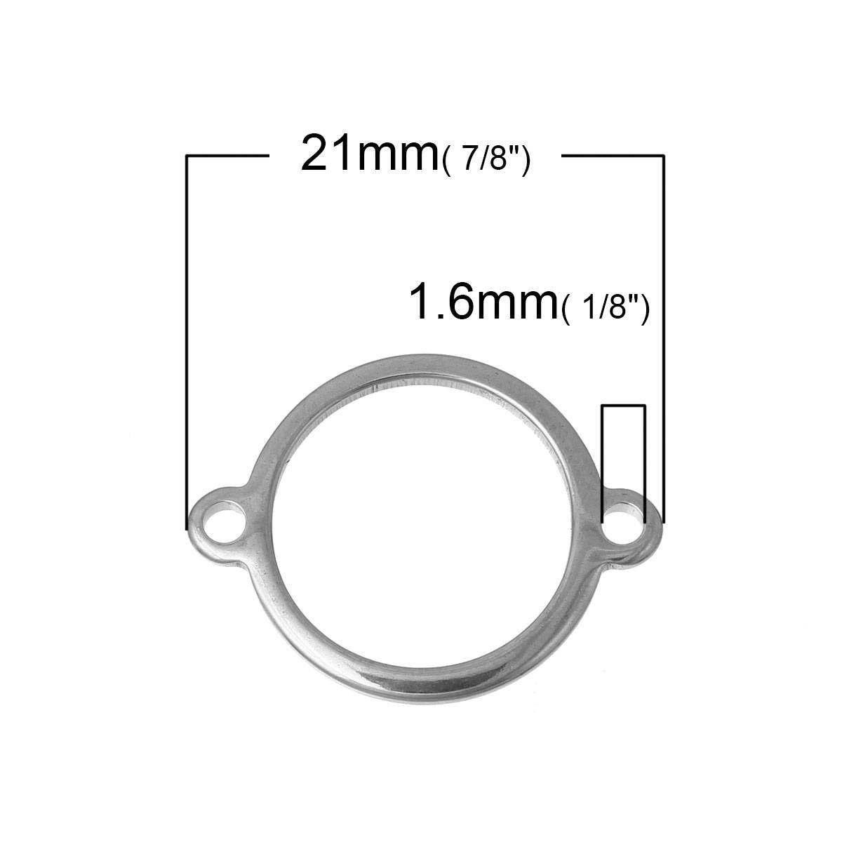 5 Stainless steel round connectors - 2 sizes available